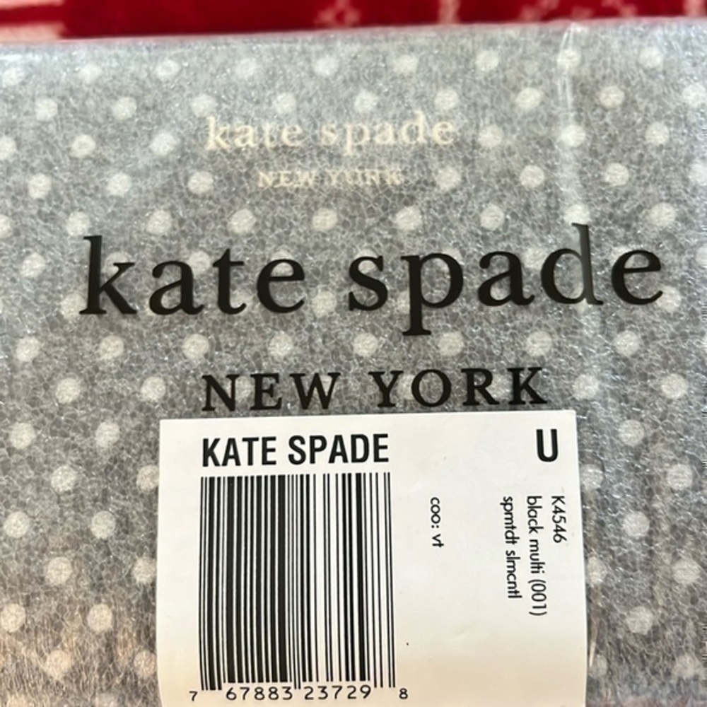 Kate Spade Black And White Polka Dot Zip Around Wallet NWT